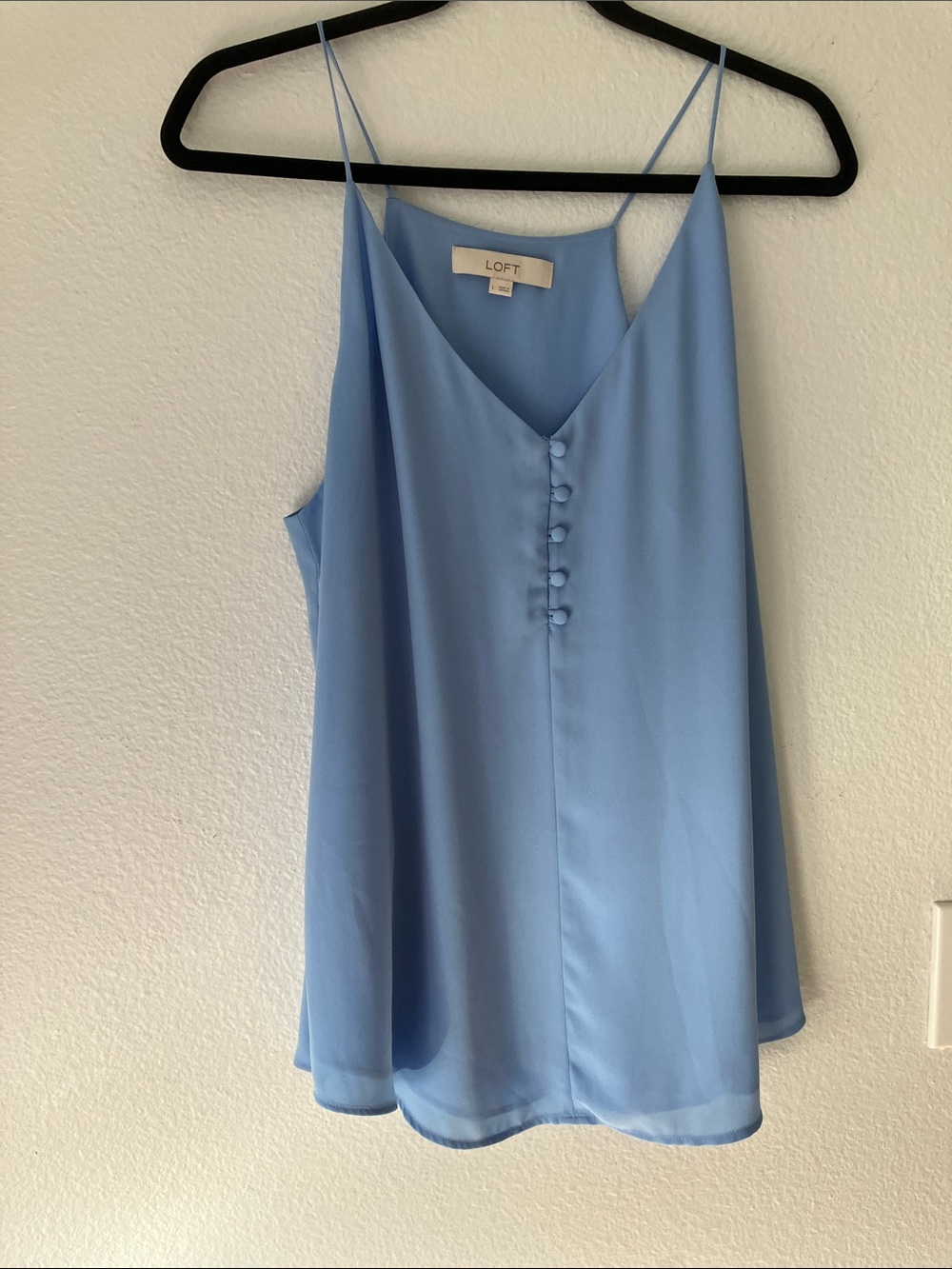 LOFT Sky Blue Spaghetti Strap Button-Front Cami